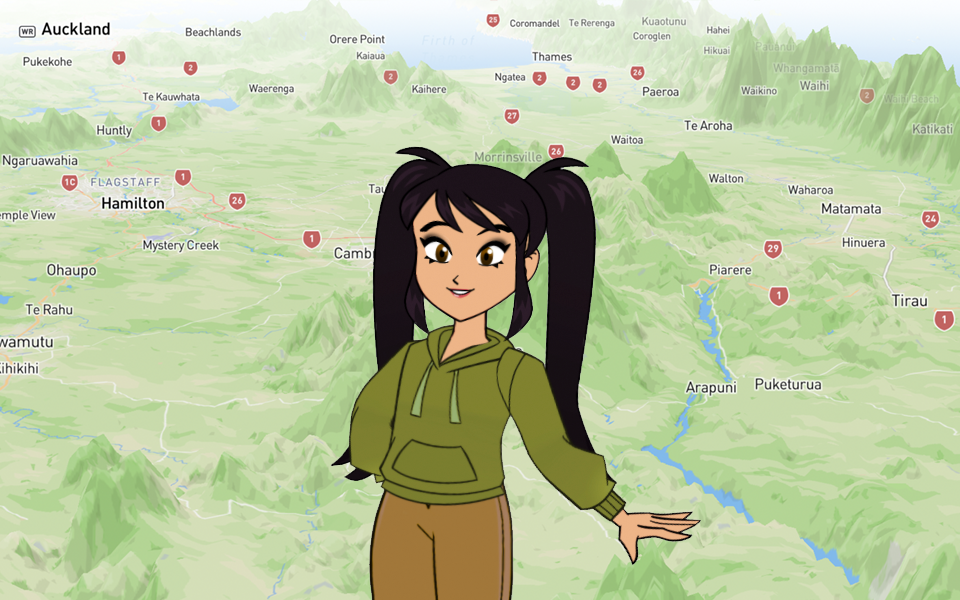 Guide with river map